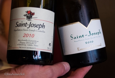 St. Joseph Rouge for me, Blanc for Julie
