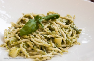 The real thing: trofie (pasta) al pesto in the Cinque Terre. How did I do?