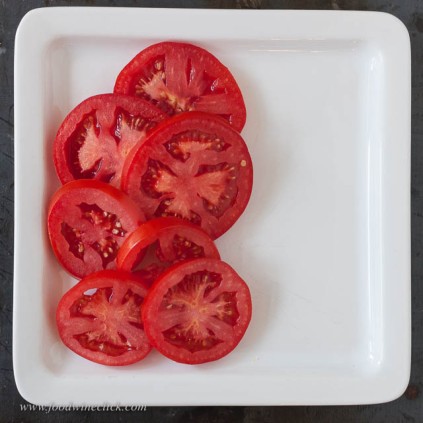 Start with vine ripened tomatoes, from your garden or the farmers market.
