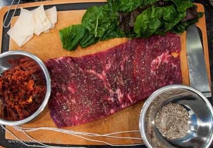Flank steak roulade ingredients