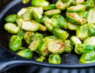 Brussels sprouts pick up a nice bit of char